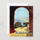 Alassiokust, Italië, uitzicht van de boog,  Briefkaart (Voorkant / Achterkant)