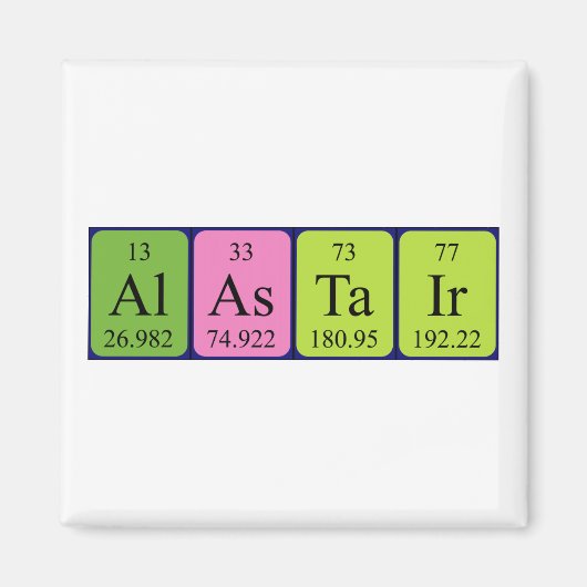 Alastair periodieke table name magnet (Voorkant)