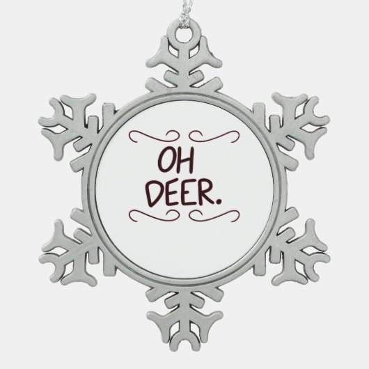 Alastor Oh Deer Creative Art Design Tin Sneeuwvlok Ornament (Voorkant)