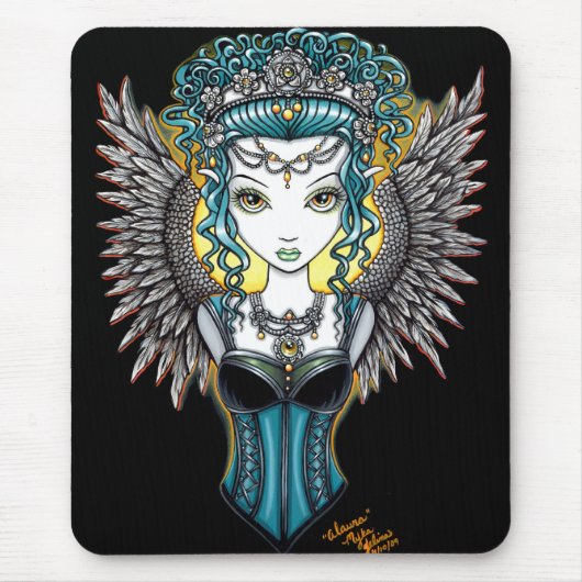 "Alaura" Gothic Guardian Angel mousepad Muismat (Voorkant)
