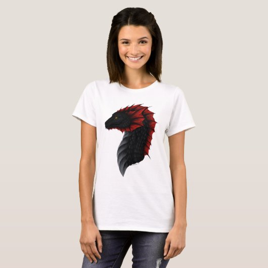 Alavon Dragon Profiel van de vrouw T-shirt (Voorkant volledig)