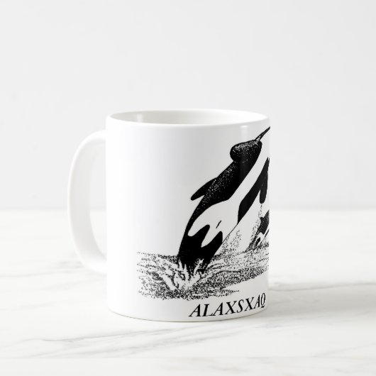 ALAXSXAQ - Coffee Mok - Orca Graphic (Voorkant links)