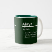 Alaya Personalized Name Coffee Mug Tweekleurige Koffiemok (Voorkant rechts)