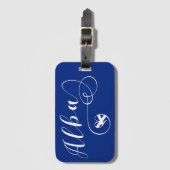 Alba Flag Heart, Schotland, Schots-Gaelic Bagagelabel (Voorkant (verticaal))