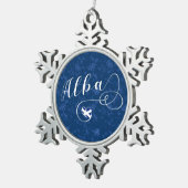 Alba Flag Heart, Schotland, Schots-Gaelic Tin Sneeuwvlok Ornament (Rechts)