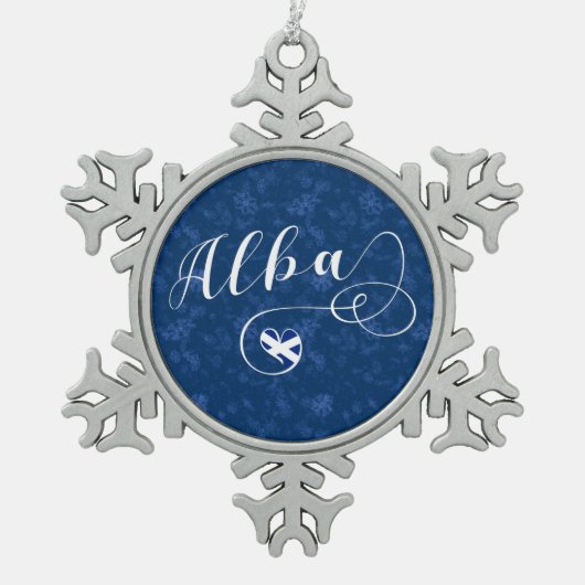 Alba Flag Heart, Schotland, Schots-Gaelic Tin Sneeuwvlok Ornament (Voorkant)