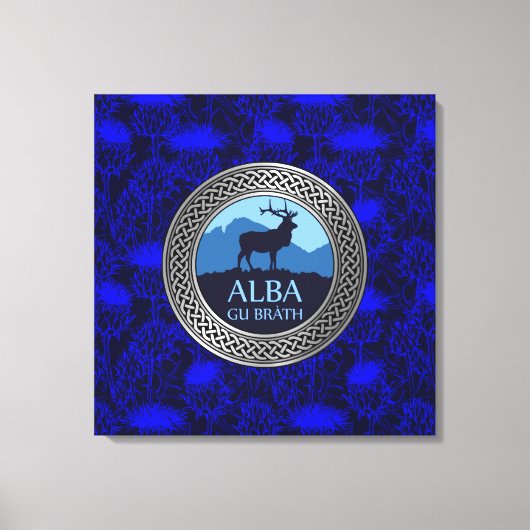 Alba Gu Brath Knoop op Distel Canvas Print (Voorkant)