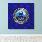 Alba Gu Brath Knoop op Distel Canvas Print (Insitu (Houten vloer))