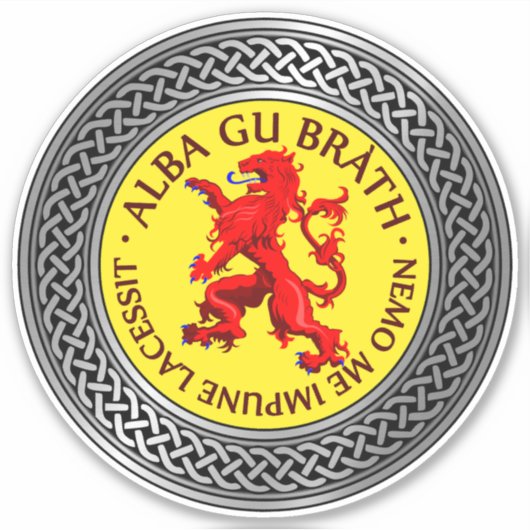 Alba Gu Brath Lion Rampant Knot Sticker (Voorkant)