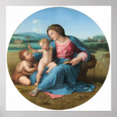 Alba Madonna Raphael Renaissance White Achtergrond Poster (Voorkant)