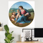 Alba Madonna Raphael Renaissance White Achtergrond Poster (Thuiskantoor)