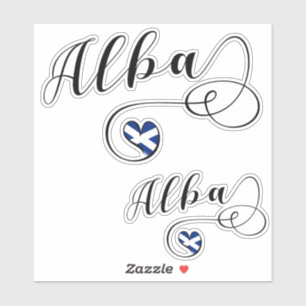 Alba, Schotland vlag in Heart, Gaelic Sticker