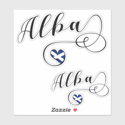 Alba, Schotland vlag in Heart, Gaelic Sticker (Vel)