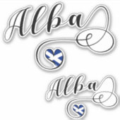 Alba, Schotland vlag in Heart, Gaelic Sticker (Voorkant)