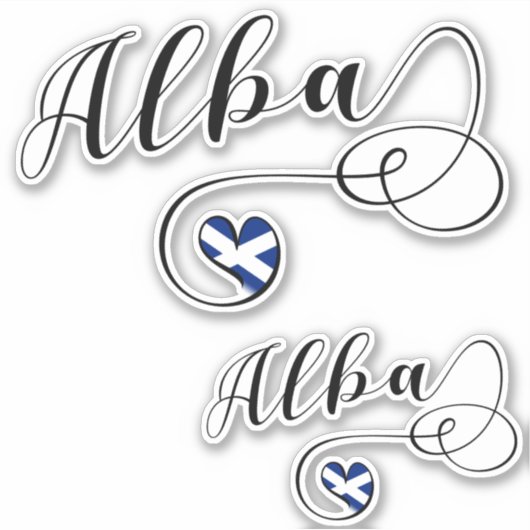 Alba, Schotland vlag in Heart, Gaelic Sticker (Voorkant)