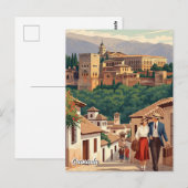 Albaicin Granada Spanje Reizen Briefkaart (Voorkant / Achterkant)