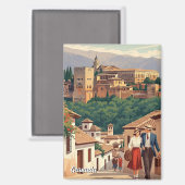 Albaicin Granada Spanje Reizen Magneet (Voorkant / Achterkant)