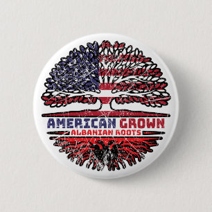 Albanees Albanië Verenigde Staten Ronde Button 5,7 Cm