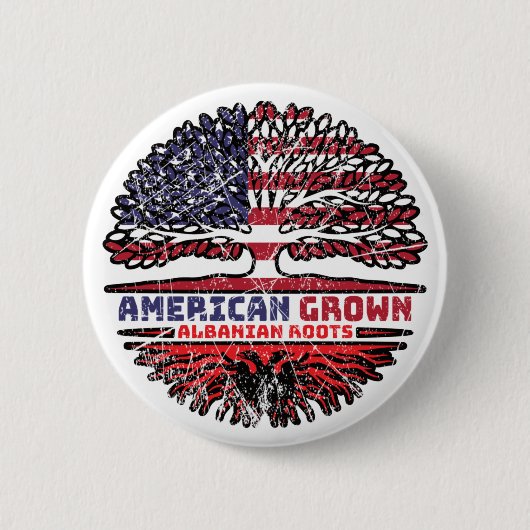 Albanees Albanië Verenigde Staten Ronde Button 5,7 Cm (Voorkant)