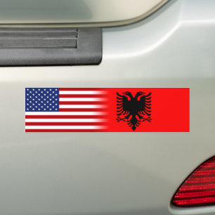 Albanees-Amerikaans Albanië Vlag VS Vlag Bumpersticker