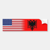 Albanees-Amerikaans Albanië Vlag VS Vlag Bumpersticker (Voorkant)