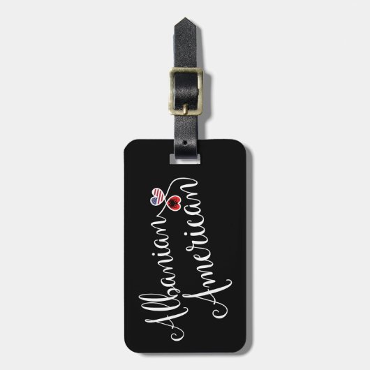 Albanees-Amerikaans Bagagelabel van het hart (Voorkant verticaal)