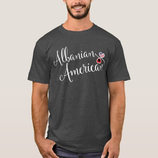 Albanees Amerikaans Entwinted Hearts T-shirt (Voorkant)