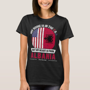Albanees-Amerikaans hart komt uit Albanië Groen T-shirt