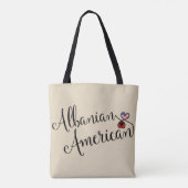 Albanees Amerikaans Ineengedraaid Harten Boodschap Tote Bag (Achterkant)