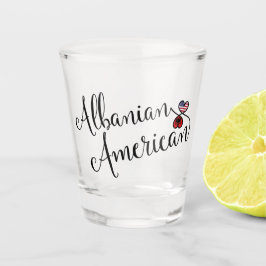 Albanees - Amerikaans verweven hart Shot Glas