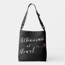 Albanees bij Heart Bag, Albanese vlag Crossbody Tas