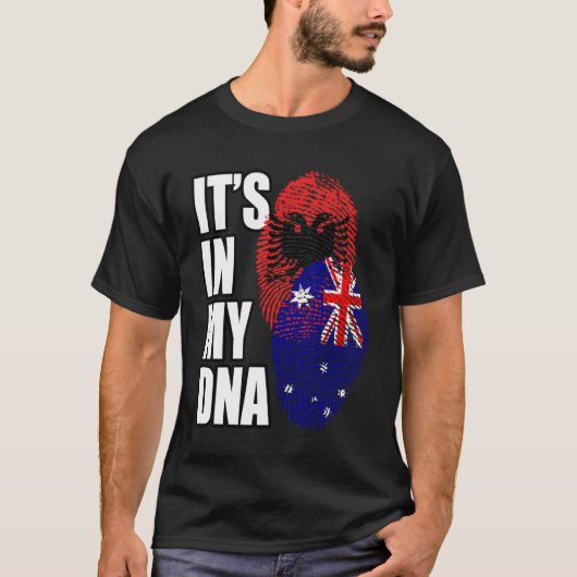 Albanees en Australisch mix DNA vlag erfgoed T-shirt (Voorkant)