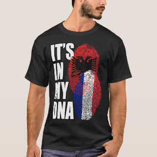 Albanees en Frans mix DNA vlag erfgoed T-shirt