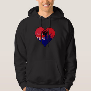 Albanees en Nieuw-Zeeland Mix Heritage Flag Heart Hoodie