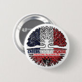 Albanees - frans - bosboomvlag ronde button 5,7 cm (Voorkant /achterkant)