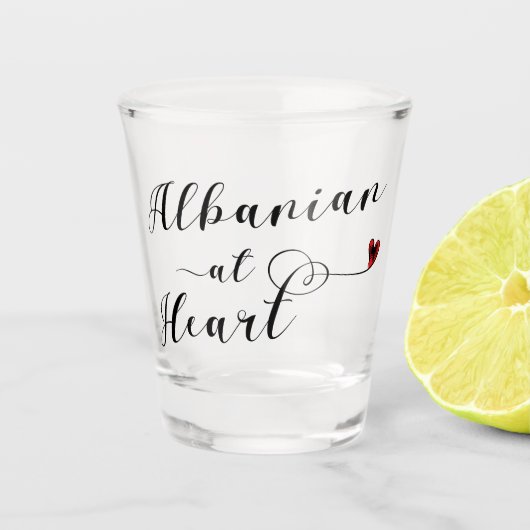 Albanees in het hart hou ik van Albanië Shot Glas (Voorkant)
