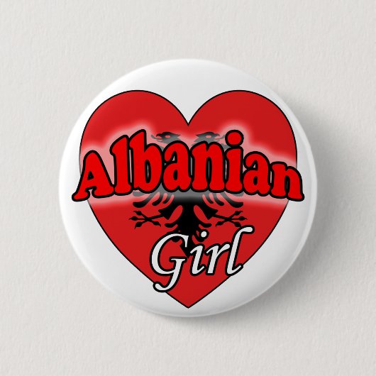 Albanees meisje ronde button 5,7 cm (Voorkant)
