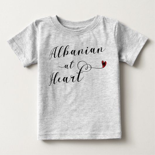 Albanees op Heart Tee Shirt, Albanië (Voorkant)