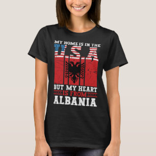 Albanees Roots Amerikaanse vlag Albanië Erfgoed 1 T-shirt