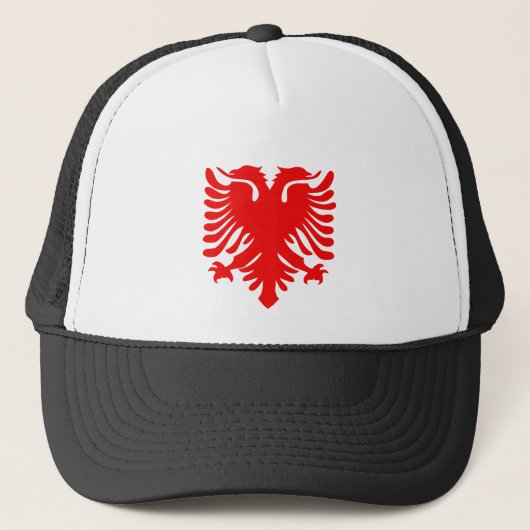 Albanees vlaggensymbool trucker pet (Voorkant)