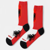 Albanees vlagpatriottisch, duurzaam Albanië Sokken (Links)