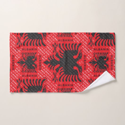 Albanees vlagpatroon 2 bad handdoek (Handdoek)