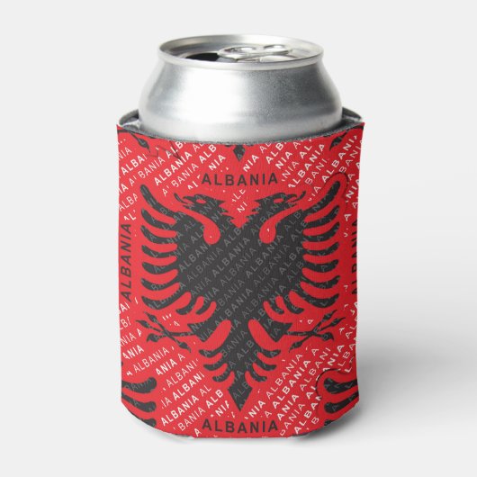 Albanees vlagpatroon 2 blikjeskoeler (Blikje Voorkant)