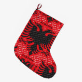 Albanees vlagpatroon 2 grote kerstsok (Voorkant (Hangend))