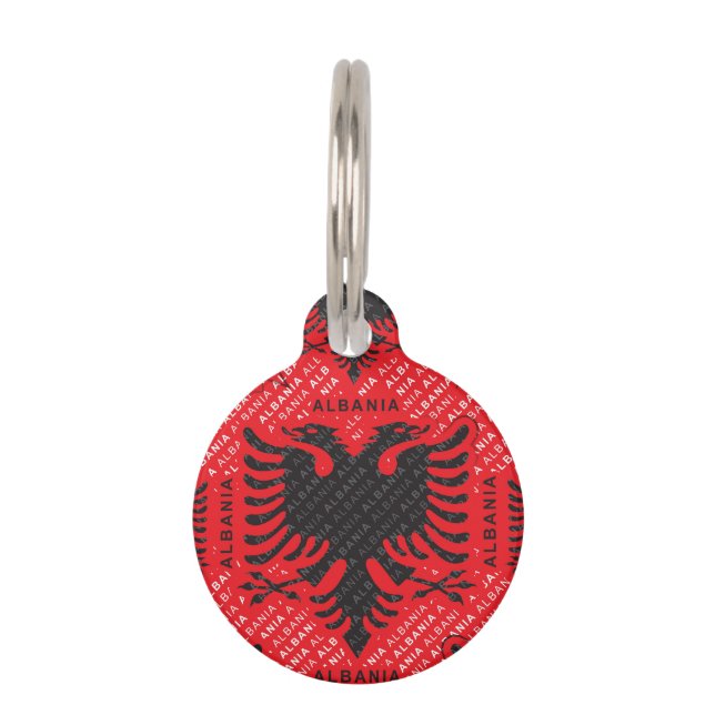 Albanees vlagpatroon 2 huisdierpenning (Voorkant)