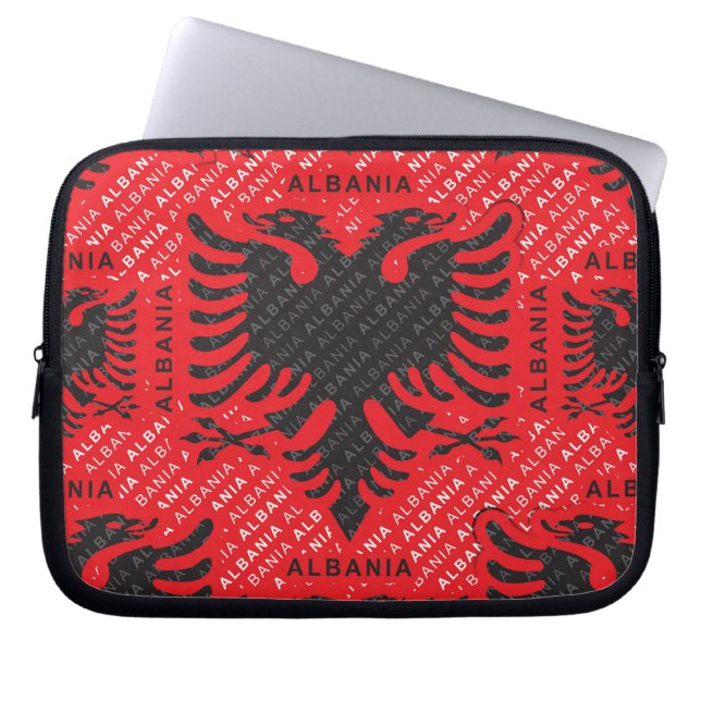 Albanees vlagpatroon 2 laptop sleeve (Voorkant)