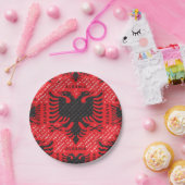 Albanees vlagpatroon 2 papieren bordje (Feest)