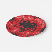 Albanees vlagpatroon 2 papieren bordje (Gekanteld)