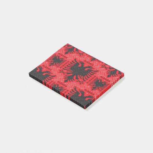 Albanees vlagpatroon 2 post-it® notes (Schuin)