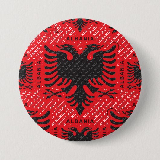 Albanees vlagpatroon 2 ronde button 7,6 cm (Voorkant)